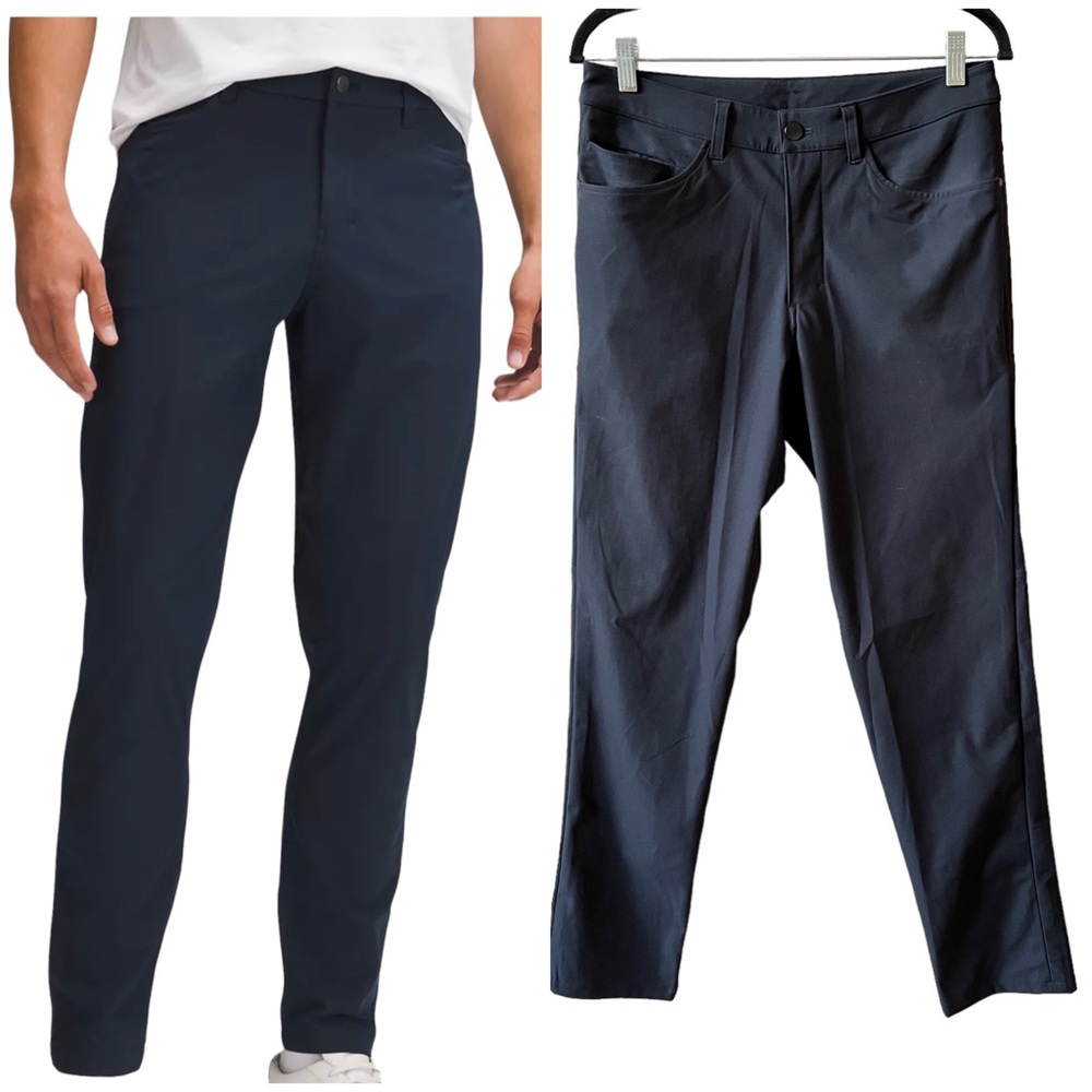 LULULEMON ABC SLIM FIT PANTS WARPSTREME MENS PERFORMANCE BREATHABLE BLACK 30